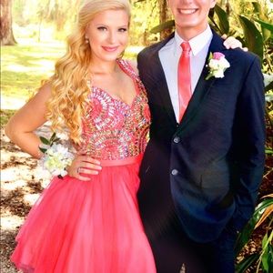 Rachel Allen Watermelon Colored Homecoming Dress